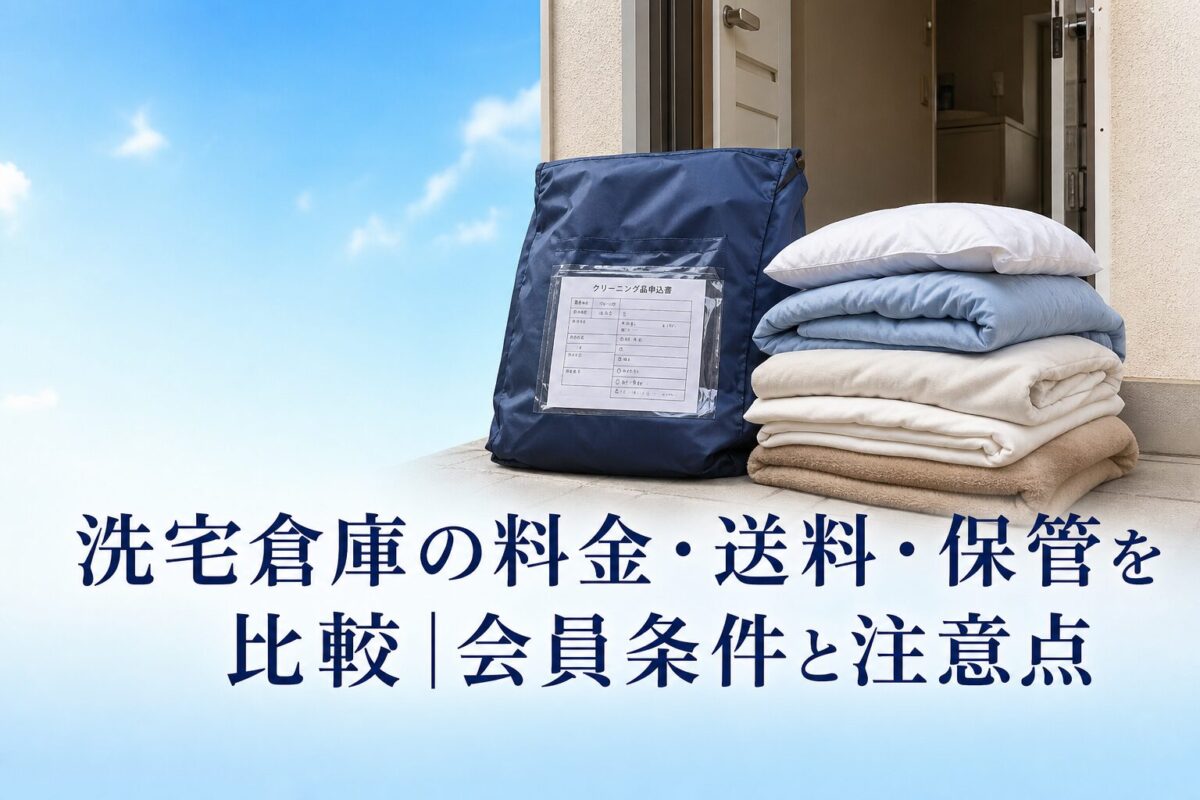 洗宅倉庫の料金・送料・保管を比較|会員条件と注意点のアイキャッチ画像