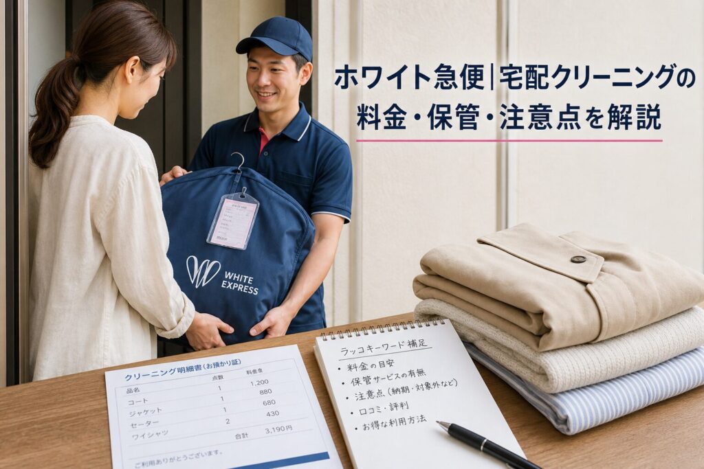 ホワイト急便|宅配クリーニングの料金・保管・注意点を解説のアイキャッチ画像